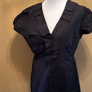 Daisy Fuentes Black Puff Sleeve Top